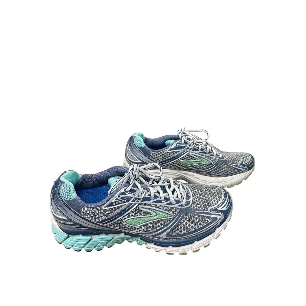 Brooks Ghost 5 Womans green purple running walk sneakers sz 8.5D SKU 9612 - Picture 3 of 16